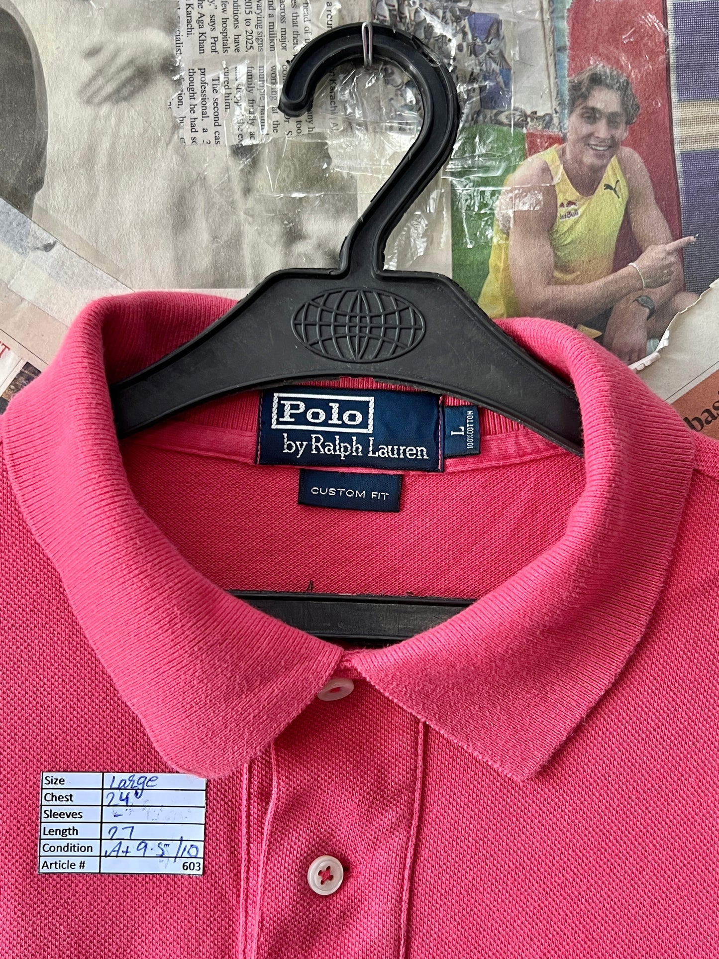 Ralph Lauren® Large | Chest 24 | Pale Pink | Polo | Cotton | 603