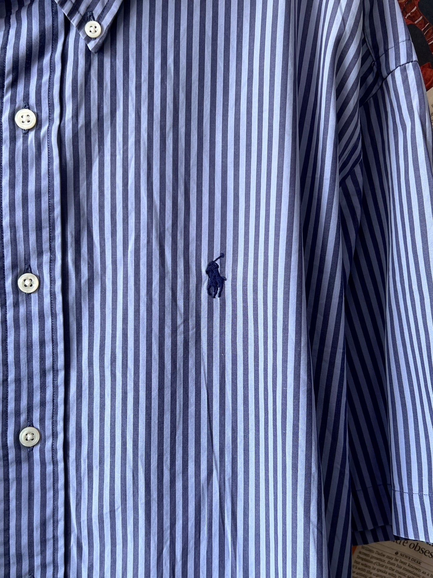 Ralph Lauren® XL | Chest 25 | Blue Striped | Shirt | Cotton | 553