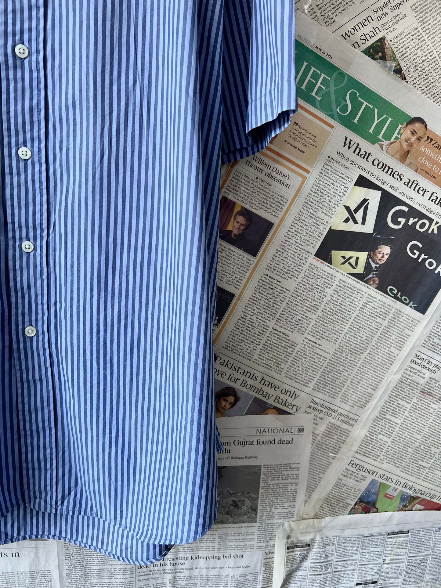 Ralph Lauren® XL | Chest 25 | Blue Striped | Shirt | Cotton | 553