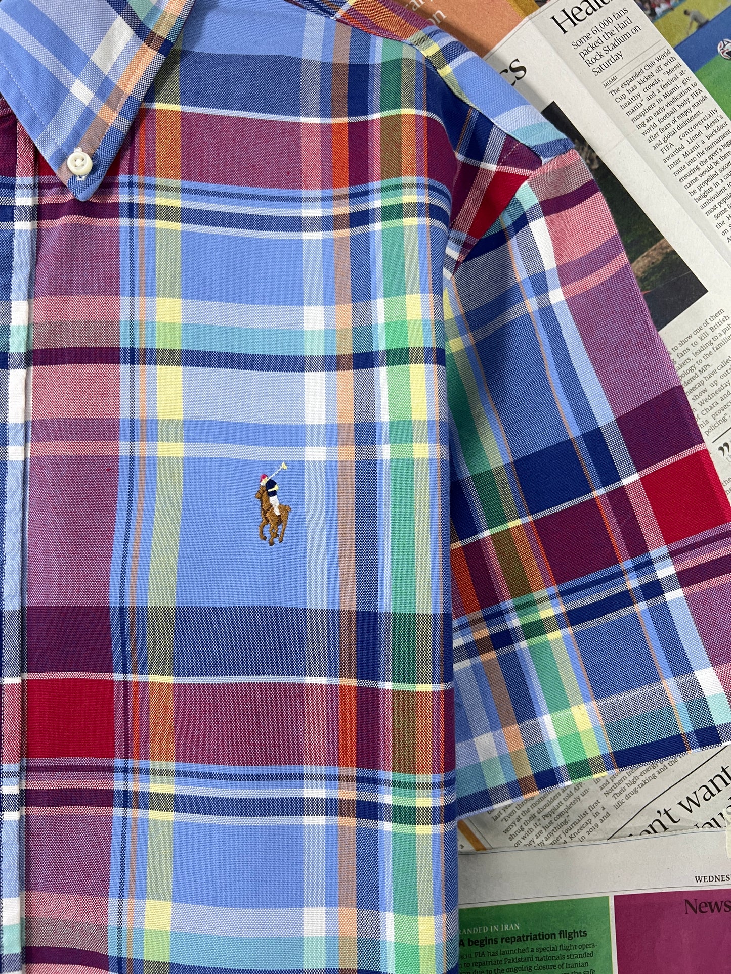 Ralph Lauren® Blue & Red Plaid Check– (Chest: 21)