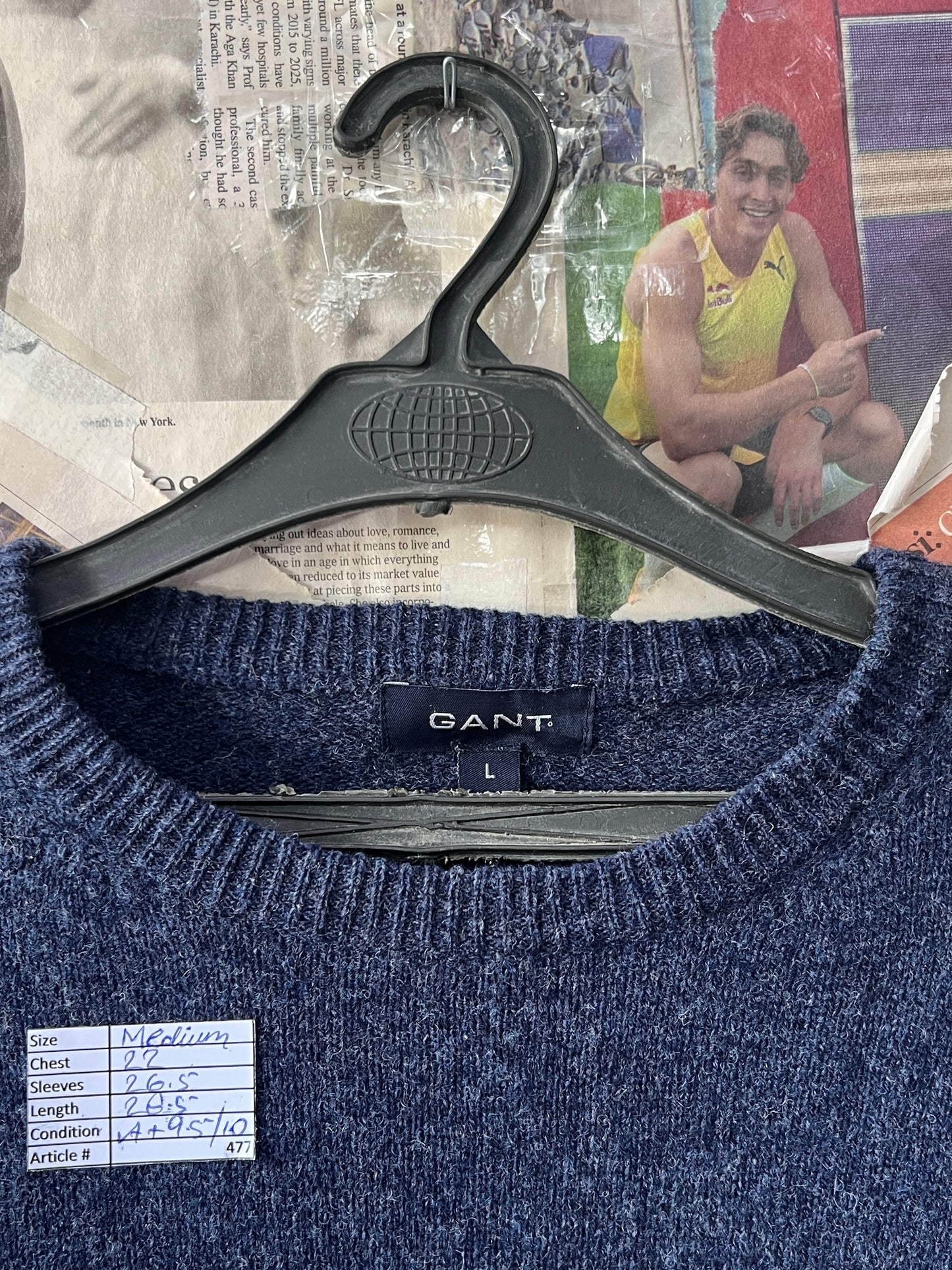 GANT® Medium | Chest 22 | Blue | Sweater | 100% Wool | 477