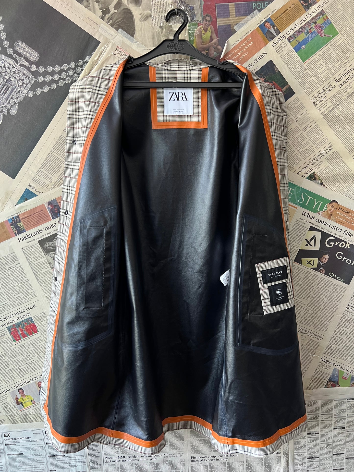 Zara® Small | Chest 20 | Beige | Long Coat | Poly-Viscose-Elastane | 508