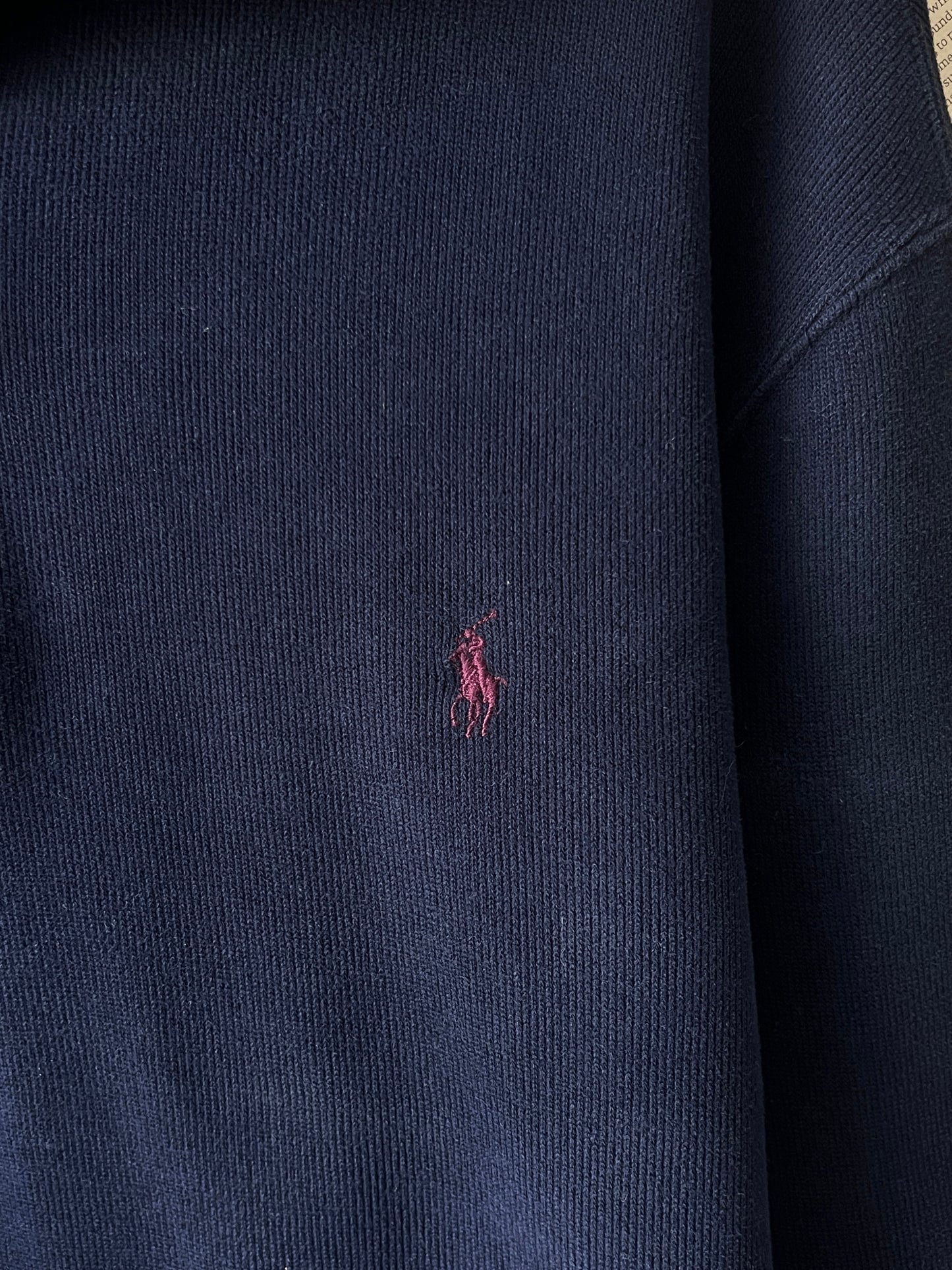 Ralph Lauren® XXL | Chest 26.5 | Blue | Quarter Zip Sweater | Cotton | 515