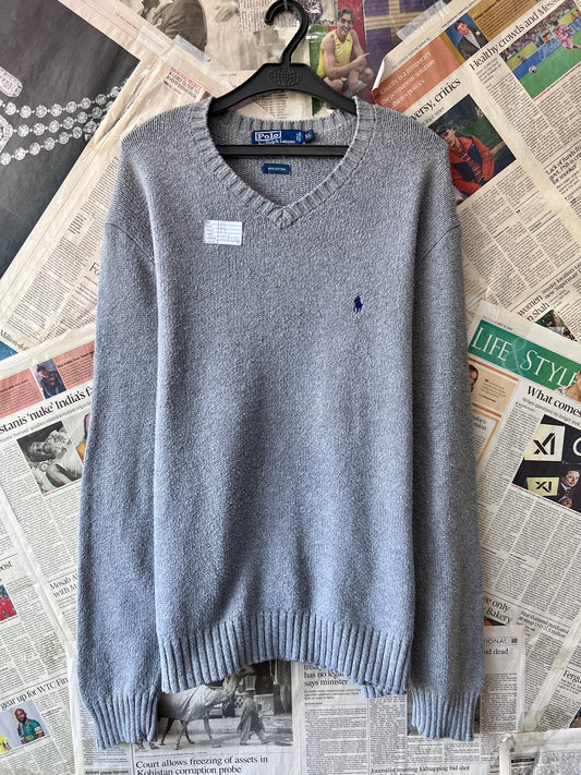 Ralph LaurenĀ® XL | Chest 25 | Grey | Knit Sweater | Cotton | 493