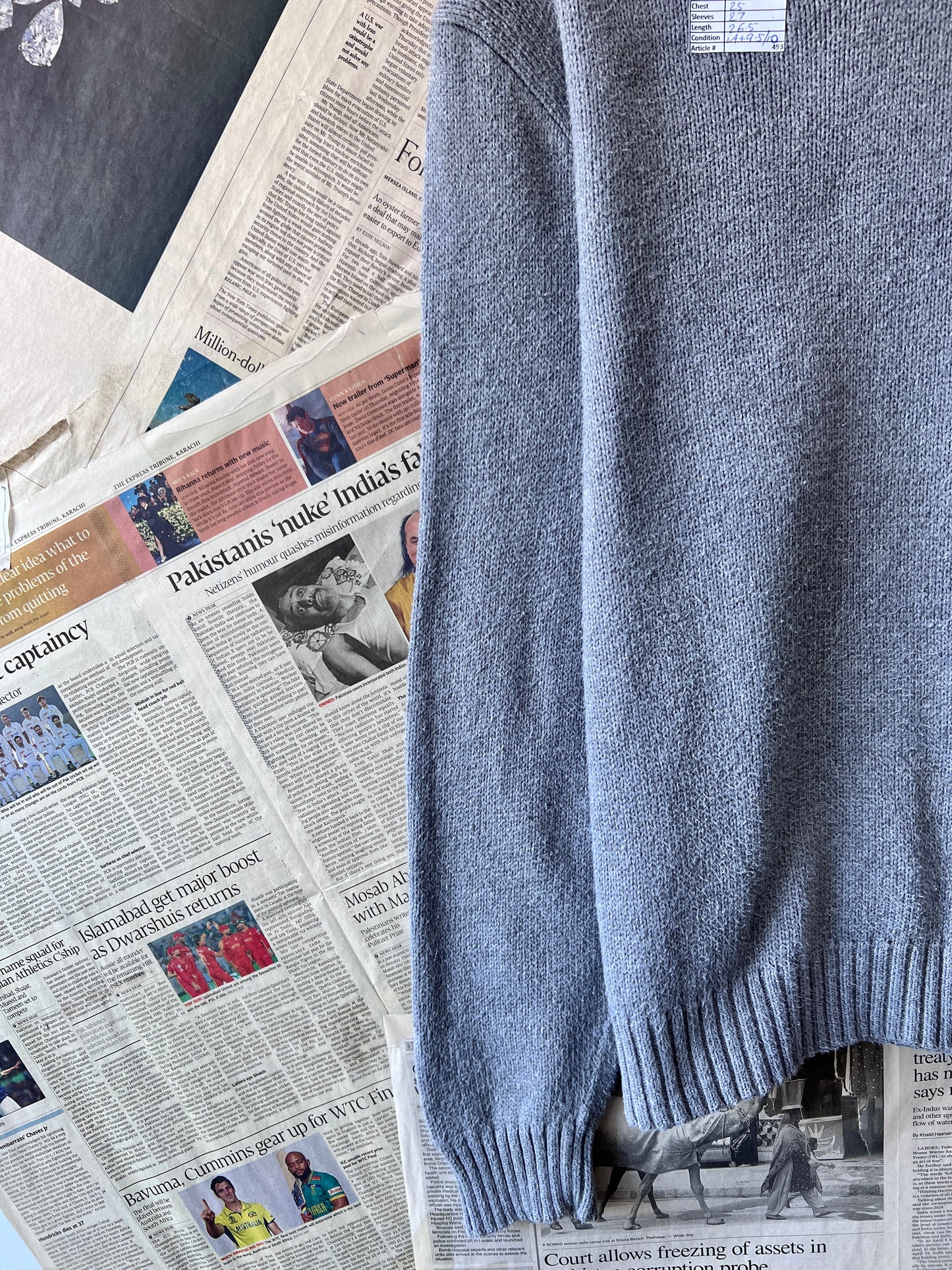 Ralph Lauren® XL | Chest 25 | Grey | Knit Sweater | Cotton | 493