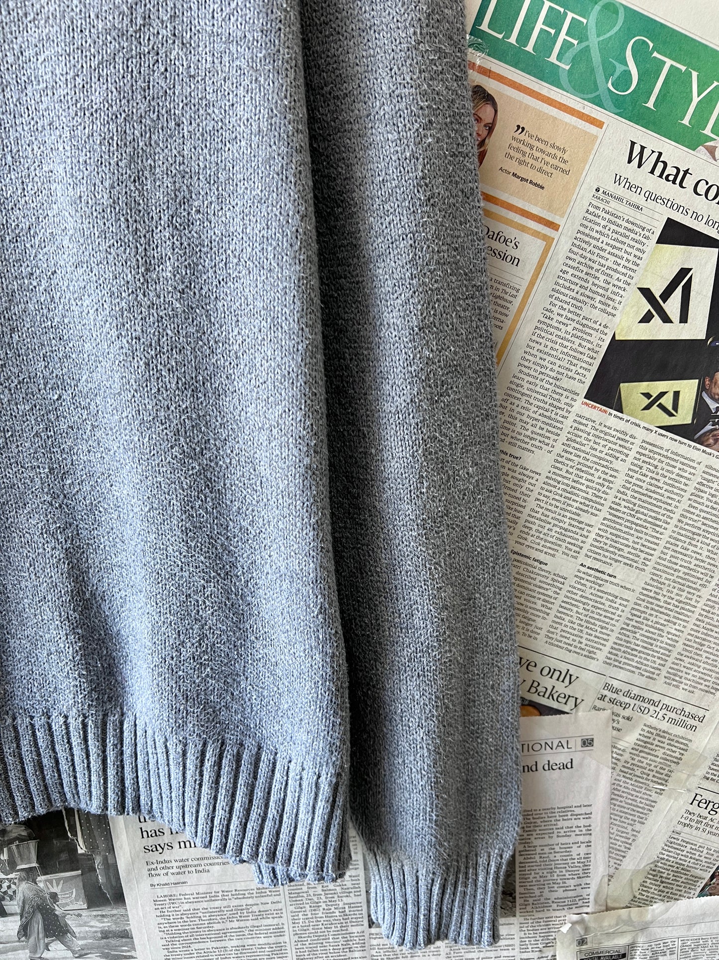 Ralph Lauren® XL | Chest 25 | Grey | Knit Sweater | Cotton | 493