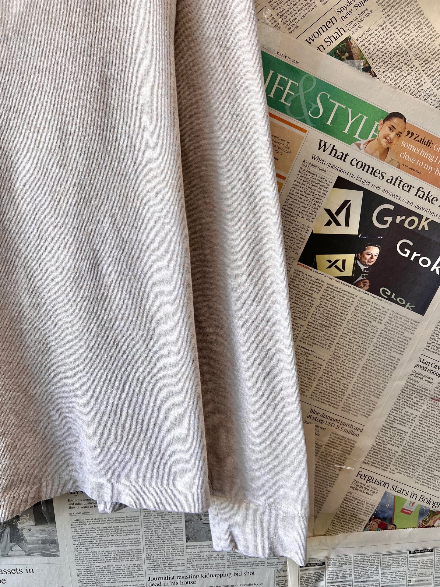 Ralph Lauren® XXL | Chest 27.5 | Light Beige | Quarter Zip Sweater | Cotton | 739