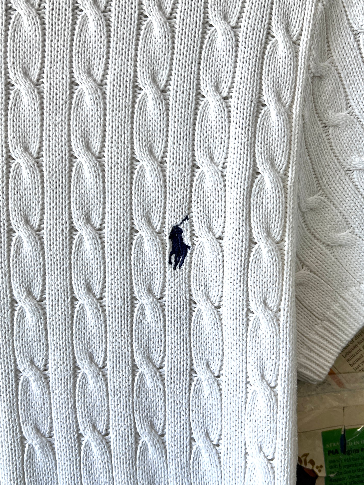 Women-Ralph Lauren® XS | Bust 17.5" | White | Cable-Knit Turtleneck Top | Cotton | 738