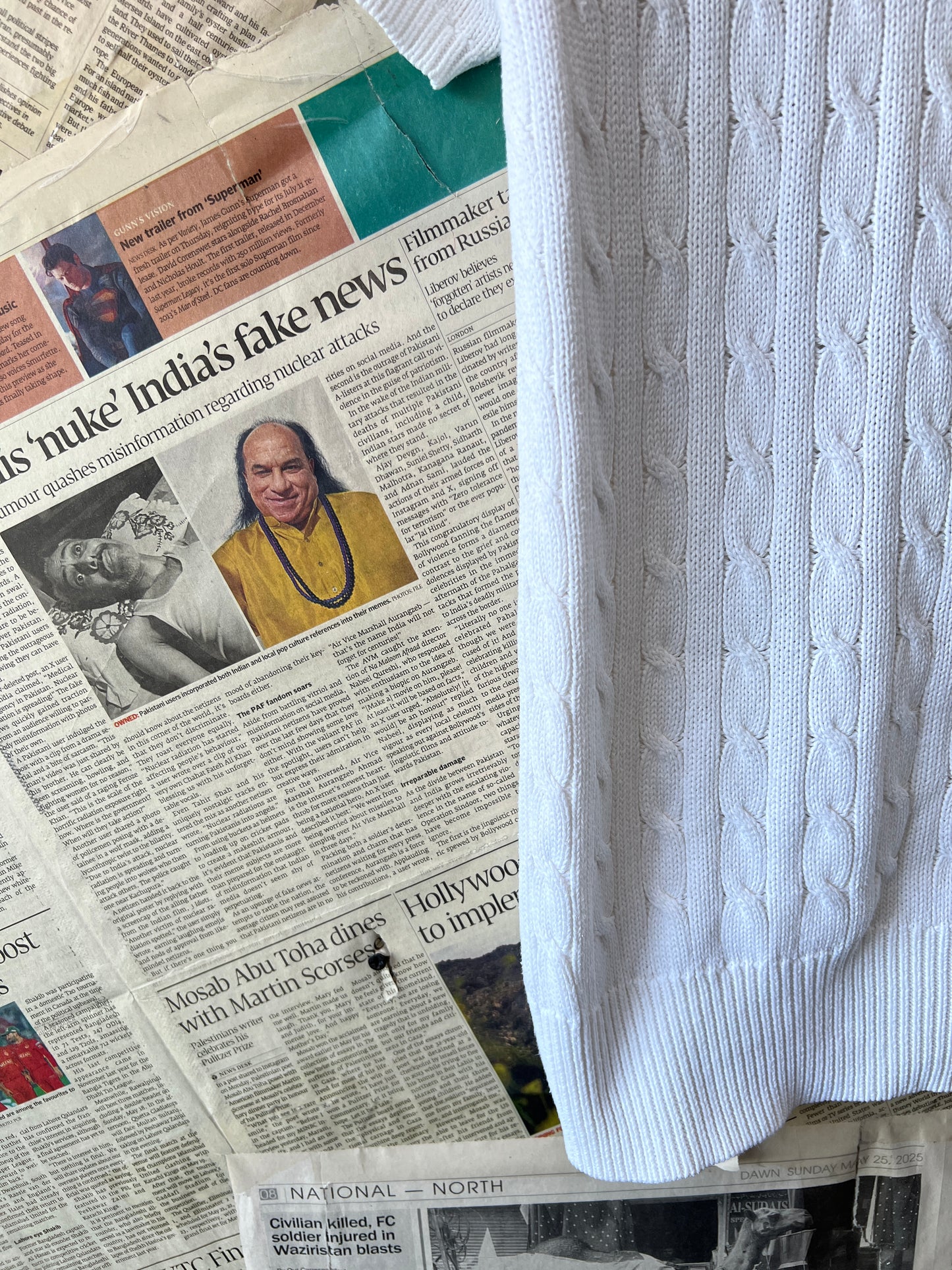 Women-Ralph Lauren® XS | Bust 17.5" | White | Cable-Knit Turtleneck Top | Cotton | 738