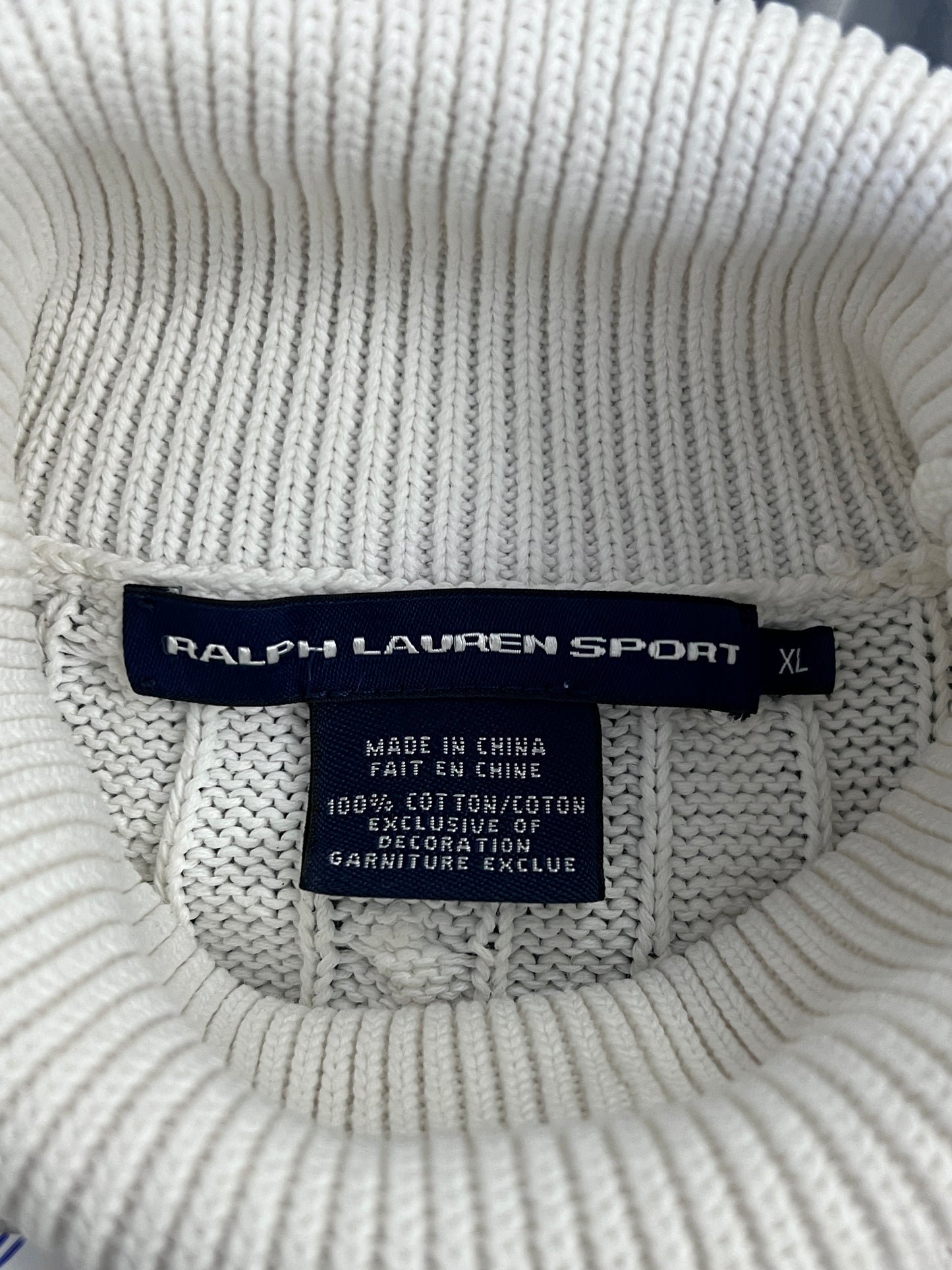 Women-Ralph Lauren® XS | Bust 17.5" | White | Cable-Knit Turtleneck Top | Cotton | 738
