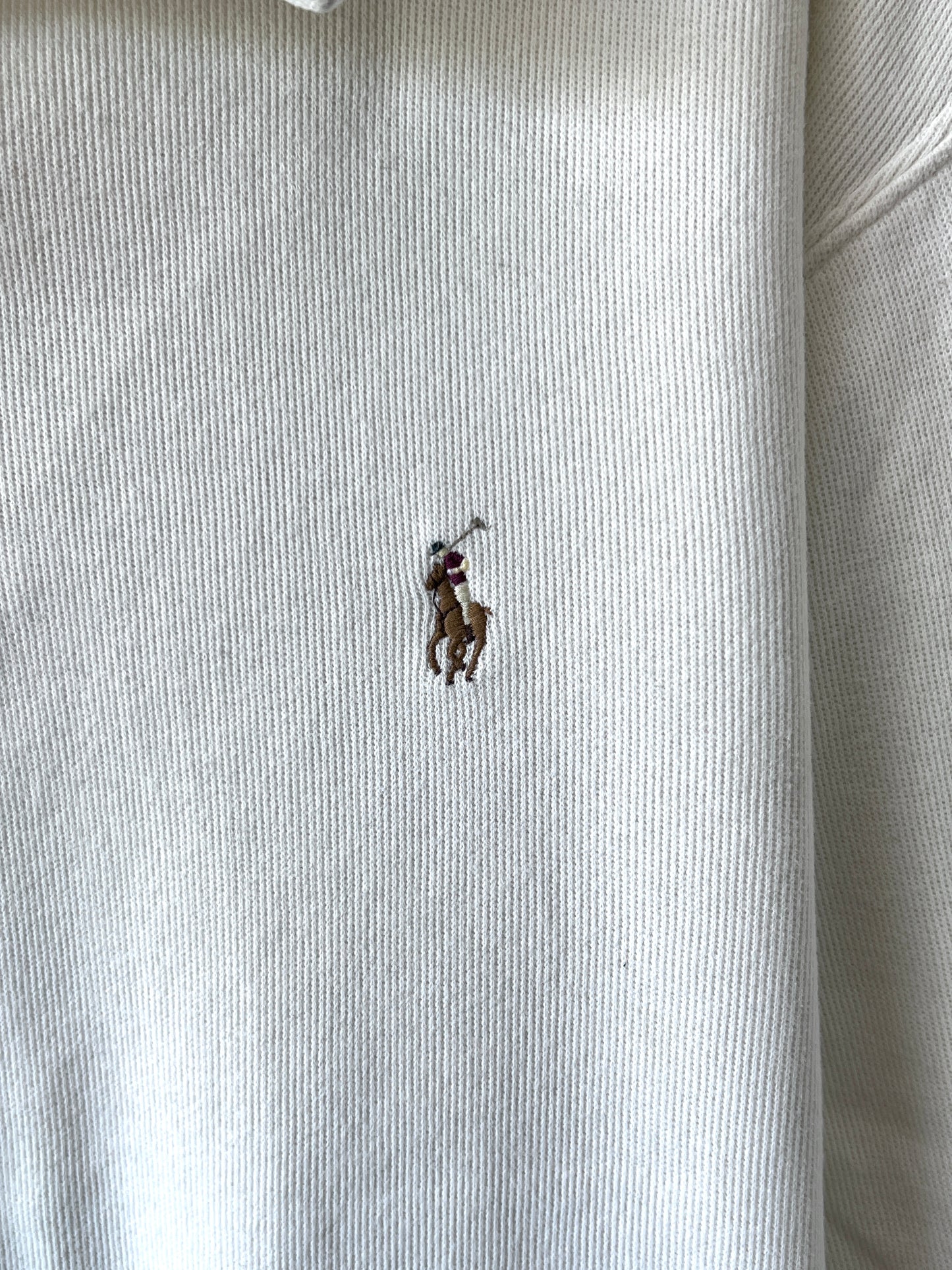 Ralph Lauren® XL | Chest 25.5 | Off White | Quarte Zip Knit Sweater | Cotton | 733