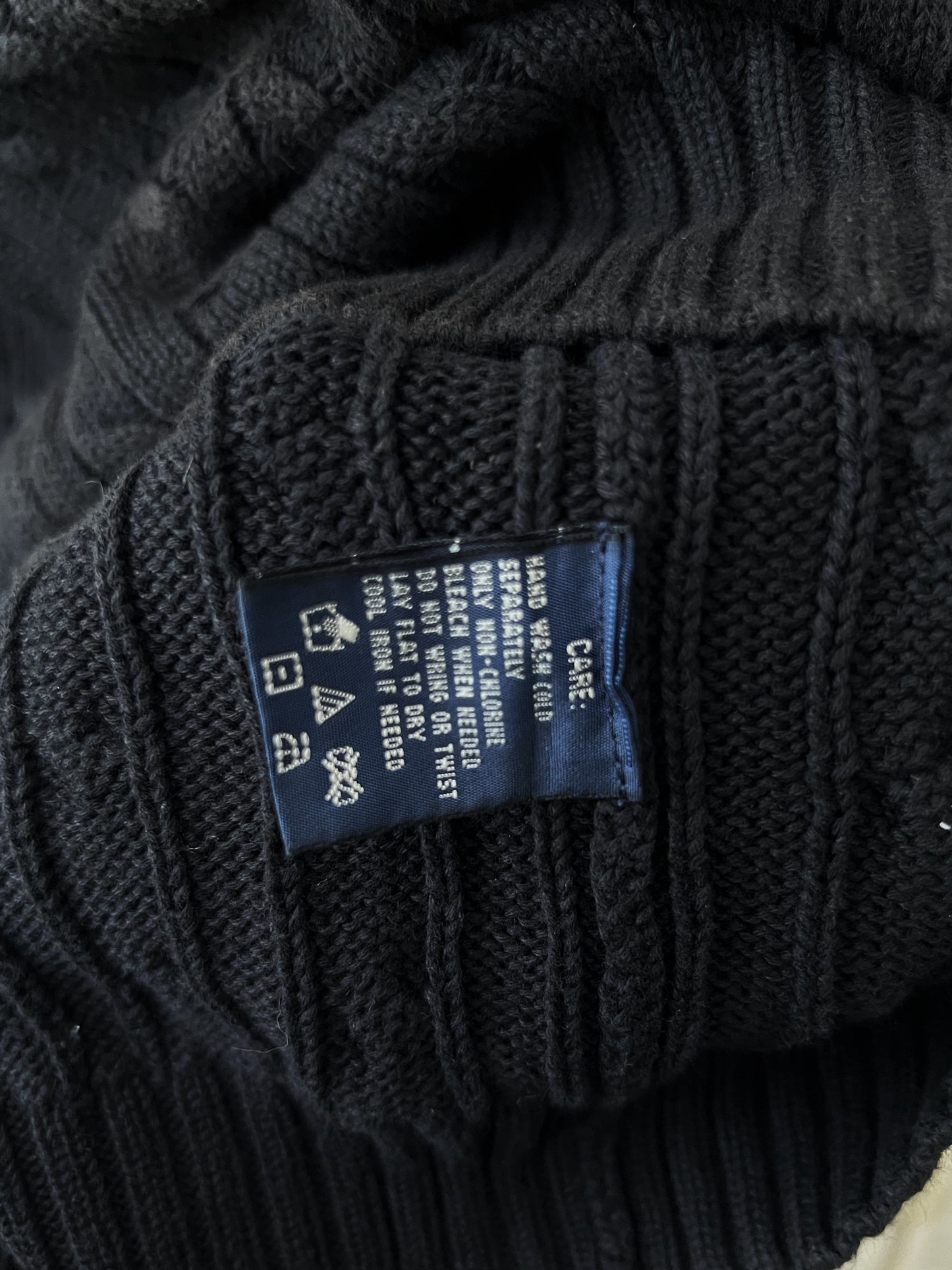 Women-Ralph Lauren® Small | Bust 19.5" | Black | Cable-Knit Sweater | Cotton | 727