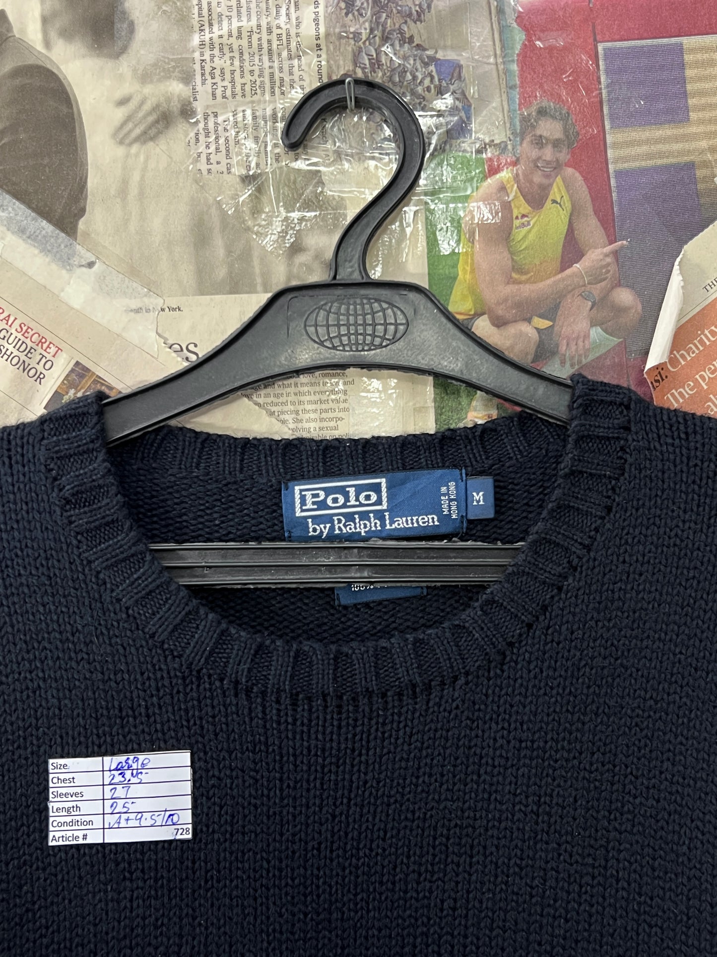 Ralph Lauren® Large | Chest 23.5 | Midnight Blue | Crewneck Sweater | Cotton | 728