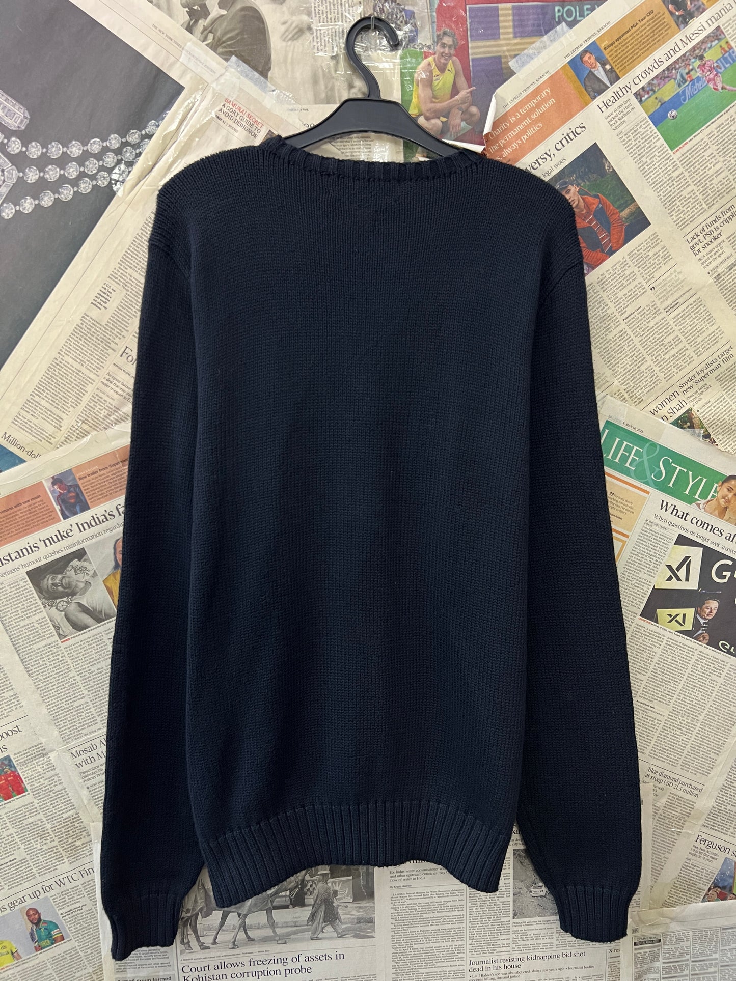 Ralph Lauren® Large | Chest 23.5 | Midnight Blue | Crewneck Sweater | Cotton | 728