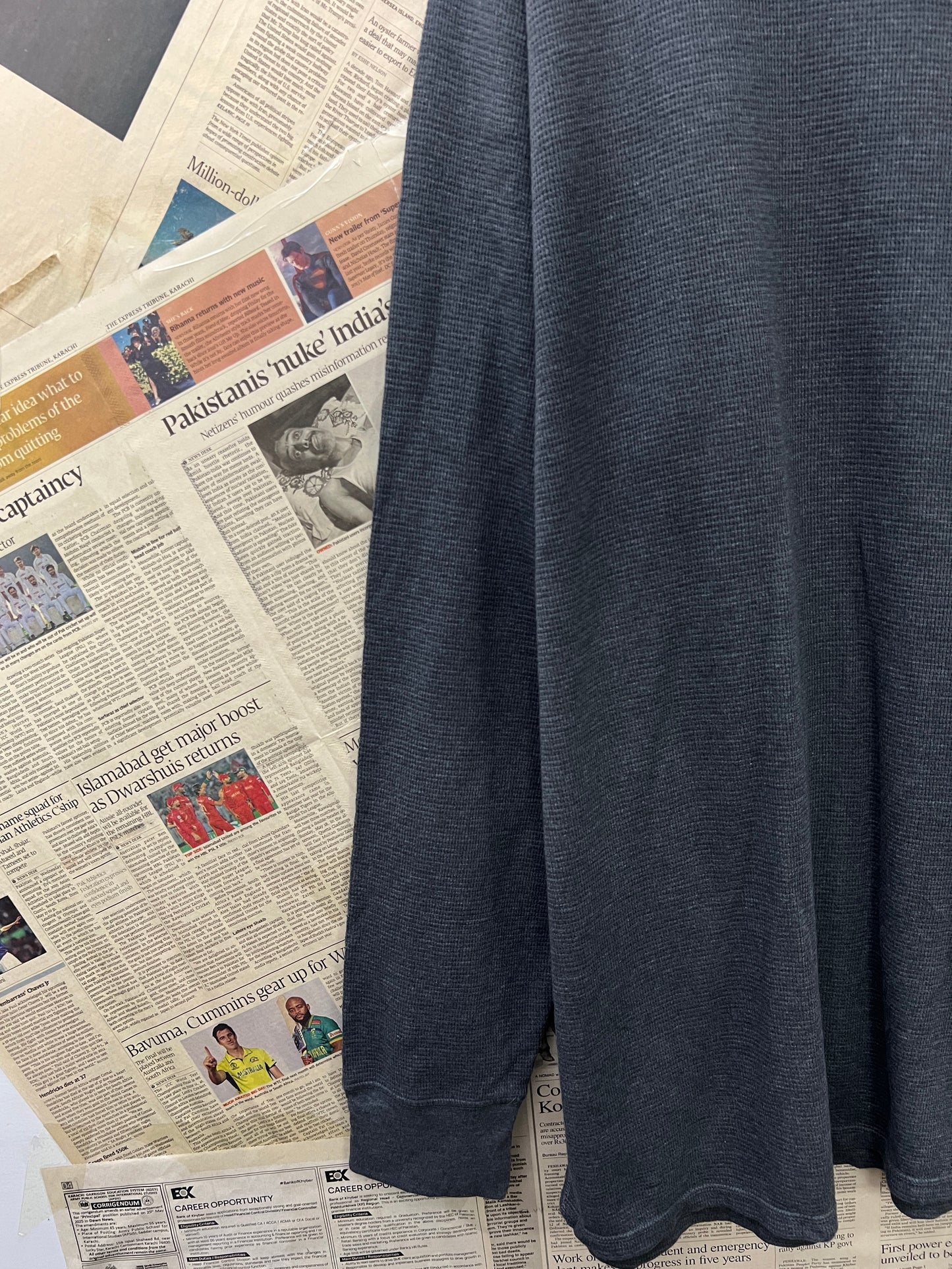 Ralph Lauren® XXXL | Chest 28 | Charcoal | Waffle Knit Thermal Top | Cotton-Poly | 722