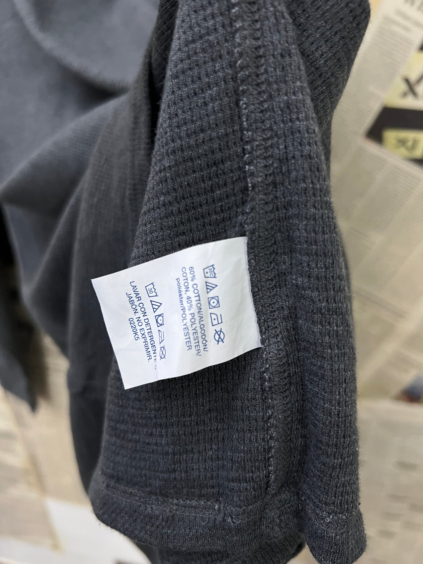 Ralph Lauren® XXXL | Chest 28 | Charcoal | Waffle Knit Thermal Top | Cotton-Poly | 722