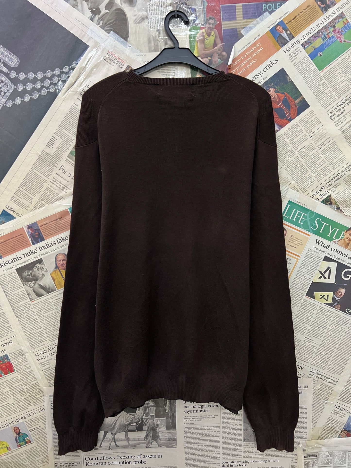 Ralph Lauren® Large | Chest 23.5 | Chocolate Brown | Sweater | Cotton | 734