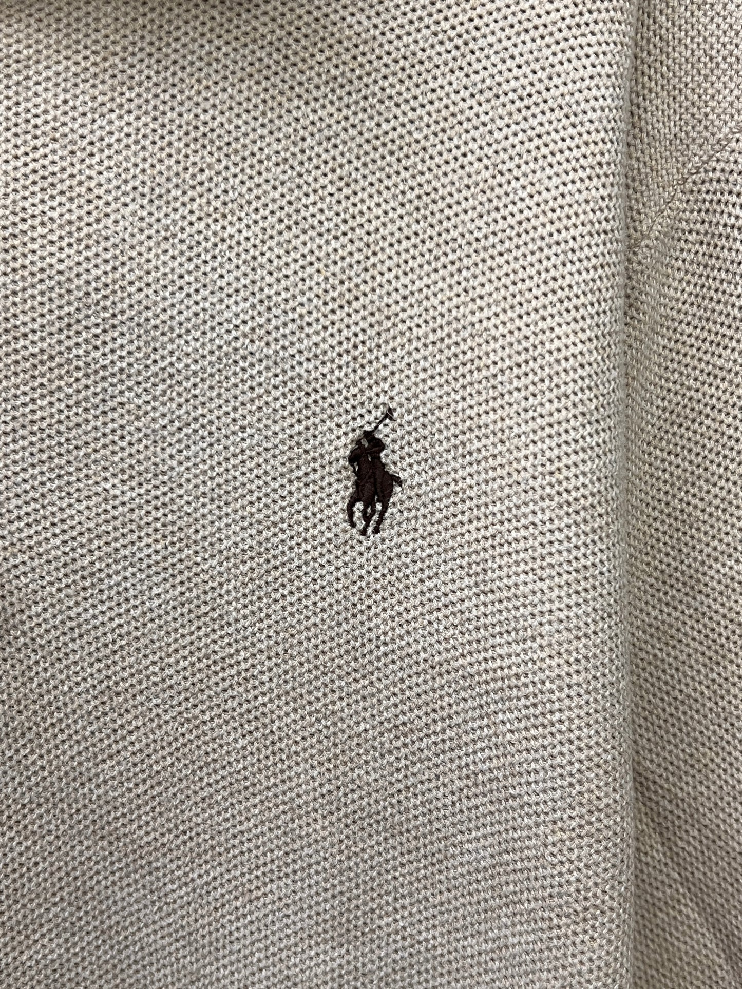 Ralph Lauren® Large | Chest 23 | Beige | Quarter Zip Sweater | Cotton | 721