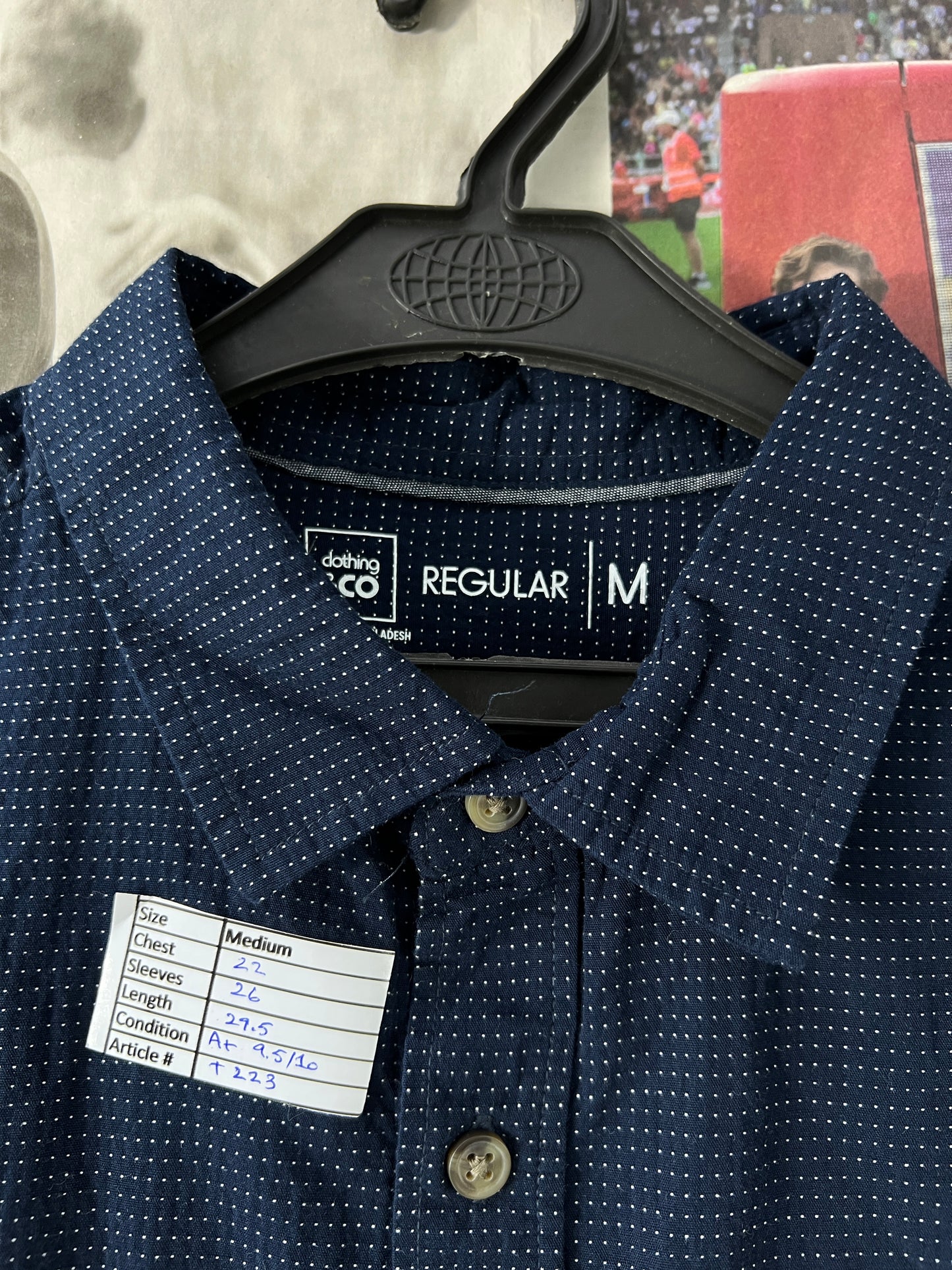 Clothing & CO.® Navy Blue with Polka Dots – (Chest: 22)