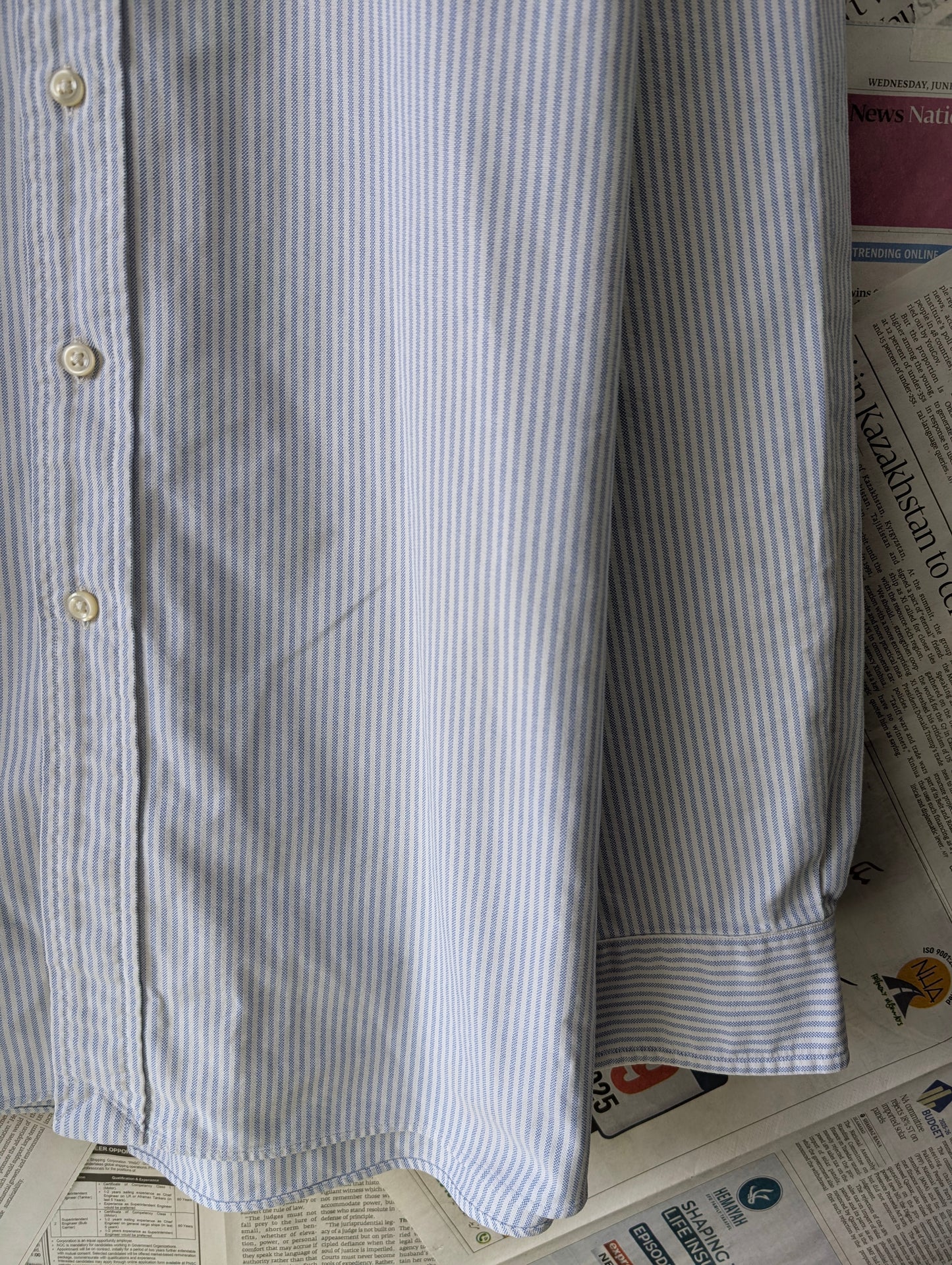 Ralph Lauren® Light Blue & White Stripes Oxford – (Chest: 27)