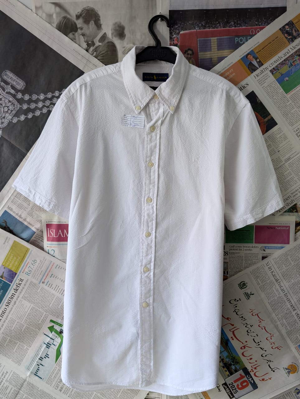 Ralph Lauren® White Seersucker Fabric – (Chest: 24.5) | 780