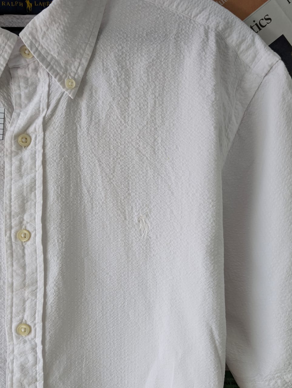 Ralph Lauren® White Seersucker Fabric – (Chest: 24.5) | 780