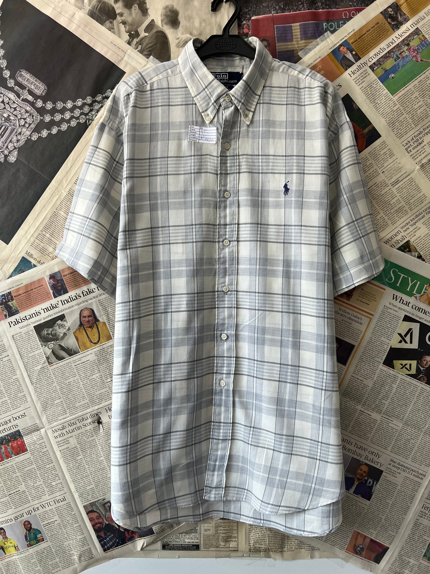 Ralph Lauren® Grey Check | Chest 27 | XXL | Shirt | Cotton