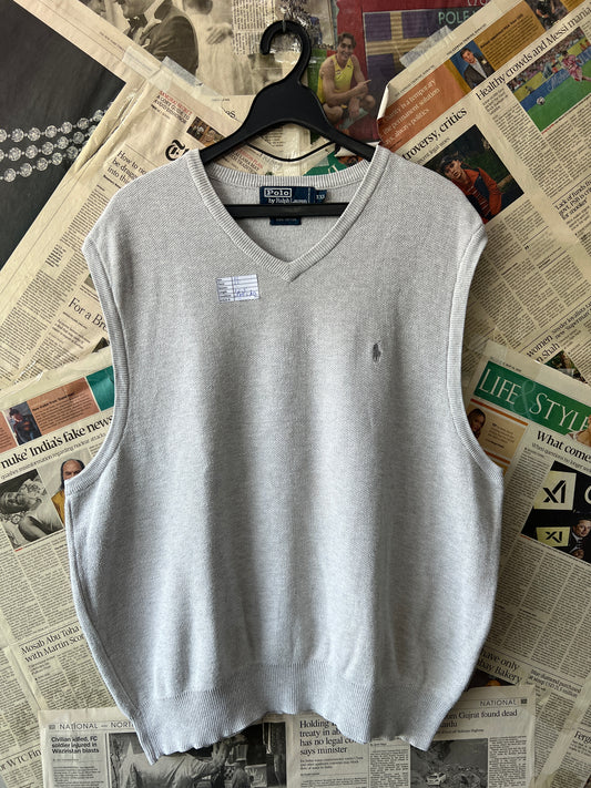 Ralph Lauren® XL | Chest 25 | Grey | Sleeveless Sweater | Cotton | 716