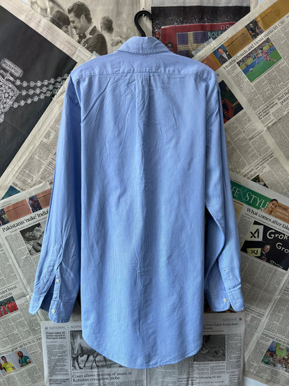 Ralph Lauren® XL | Chest 25 | Blue Pin Check | Shirt | Cotton