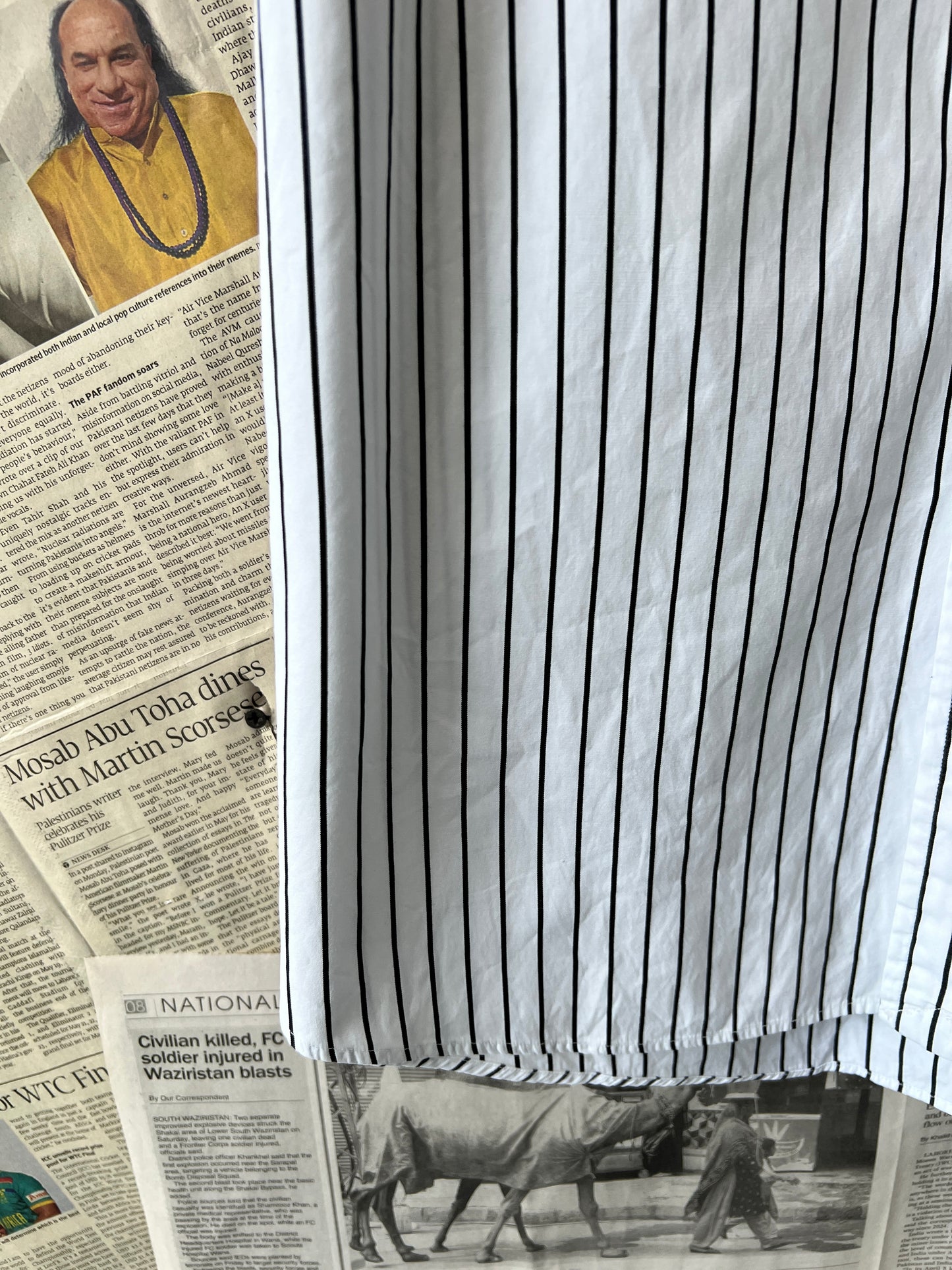 Ralph Lauren® XL | Chest 25.5 | White Striped | Shirt | Cotton