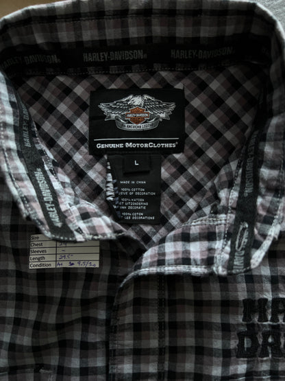 Harley Davidson® Black & Grey check – (Size: Large)
