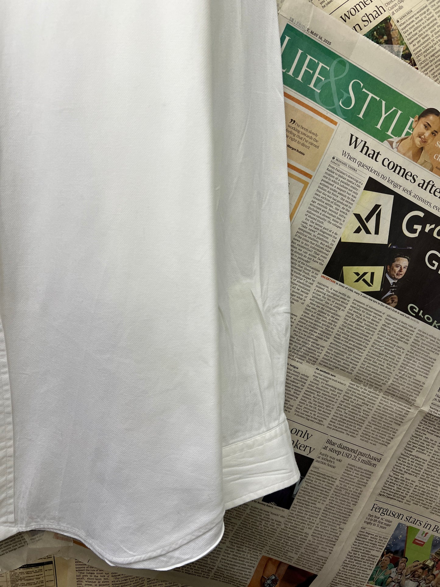 Ralph Lauren® White Textured | Chest 25.5| XL | Shirt | Cotton