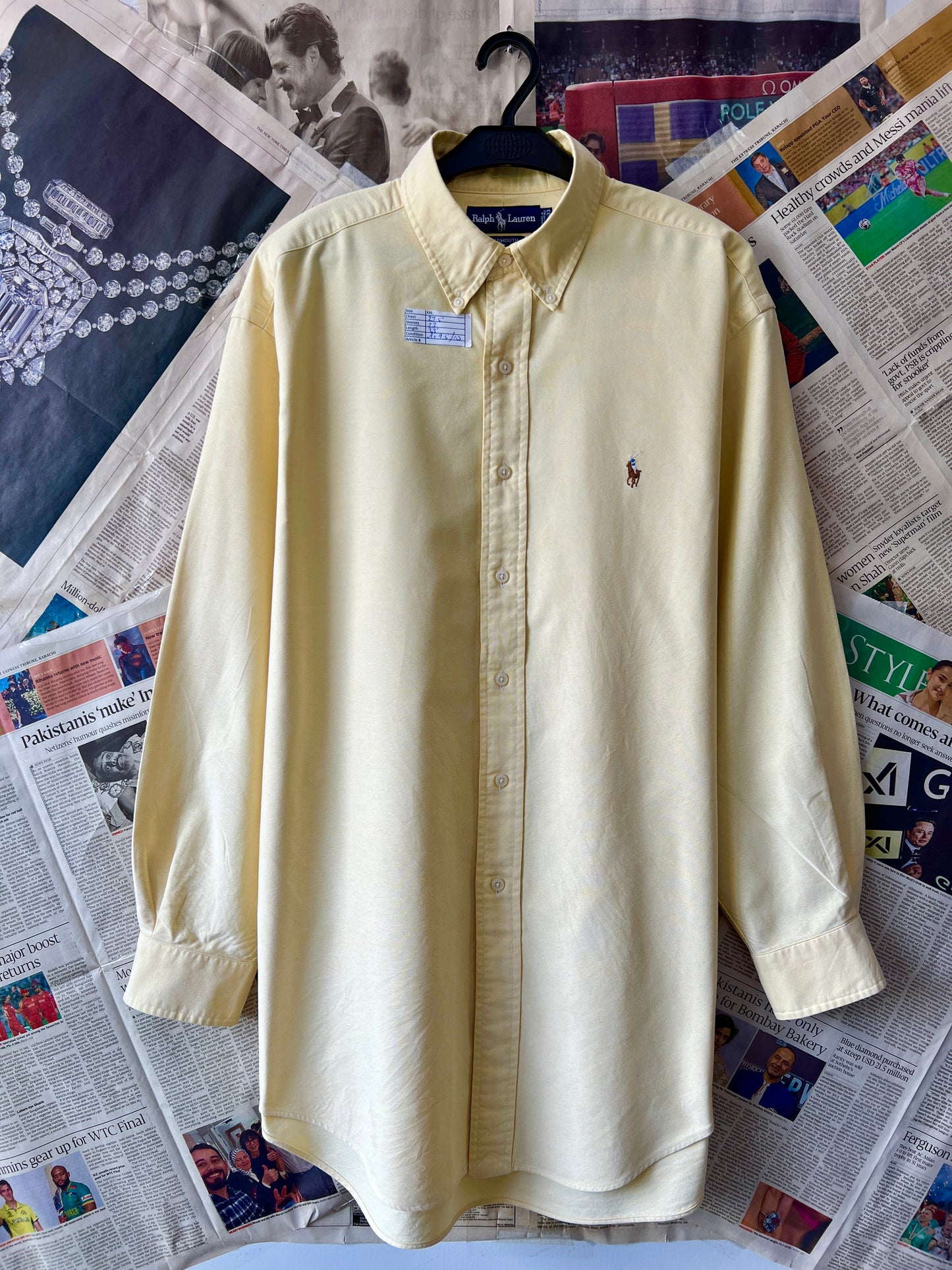 Ralph Lauren® XXL | Chest 27.5 | Flax Oxford | Shirt | Cotton