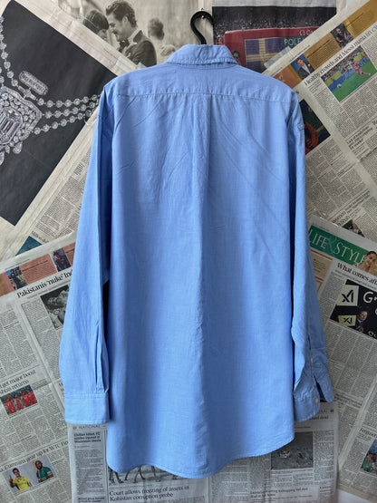 Ralph Lauren® XXL | Chest 28 | Blue Pin Check | Shirt | Cotton