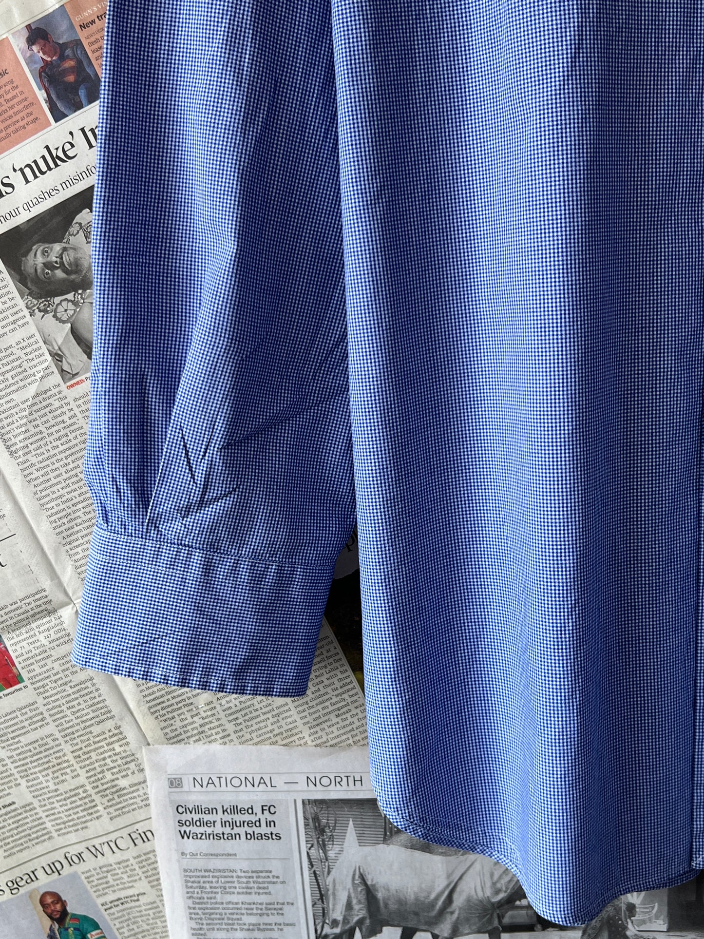 Ralph Lauren® XL | Chest 26 | Blue Pin Check | Shirt | Cotton