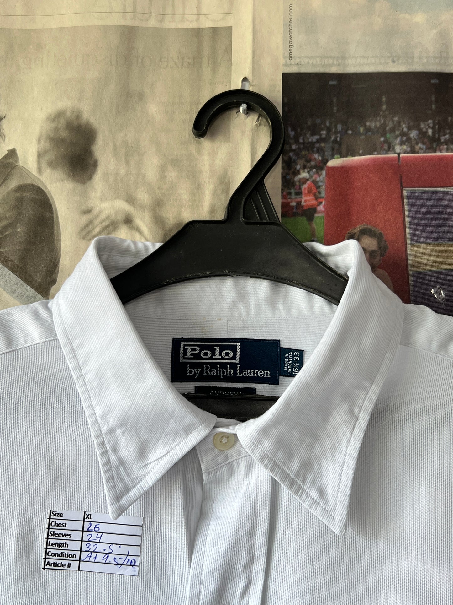 Ralph Lauren® XL | Chest 26 | White Textured | Shirt | Cotton