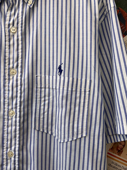 Ralph Lauren® Blue Striped | Chest 26.5 | XXL | Shirt | Cotton