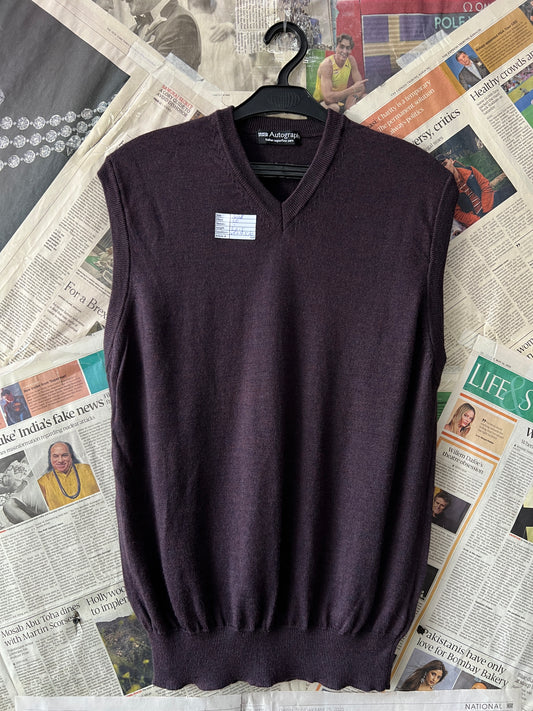 Marks&Spencer® Small | Chest 20 | Chocolate Brown | Sweater | Merino Wool | 558