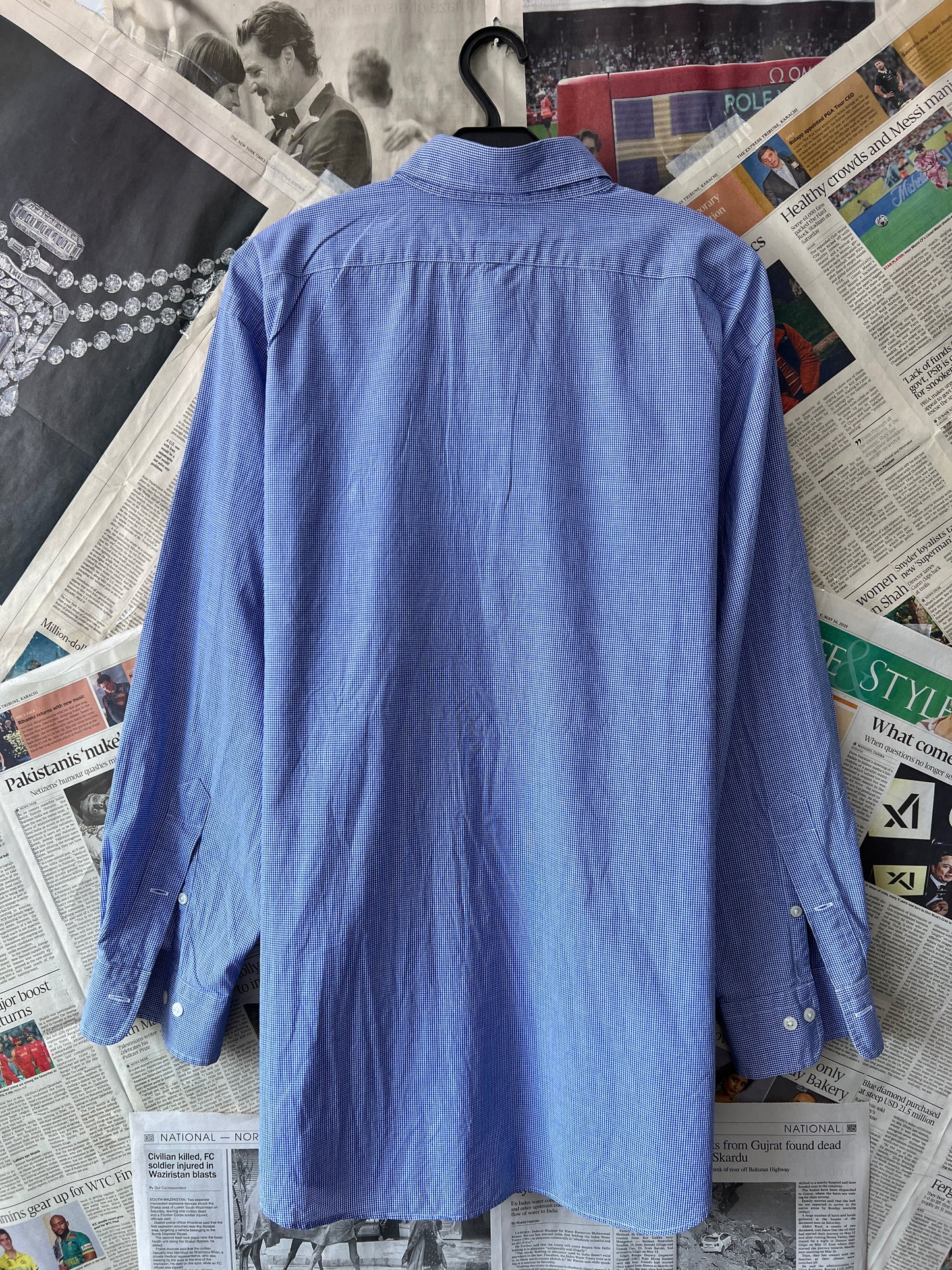 Ralph Lauren® XL | Chest 26 | Blue Pin Check | Shirt | Cotton