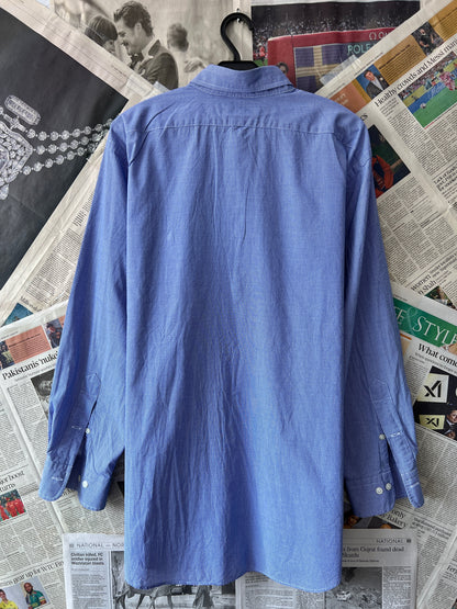 Ralph Lauren® XL | Chest 26 | Blue Pin Check | Shirt | Cotton