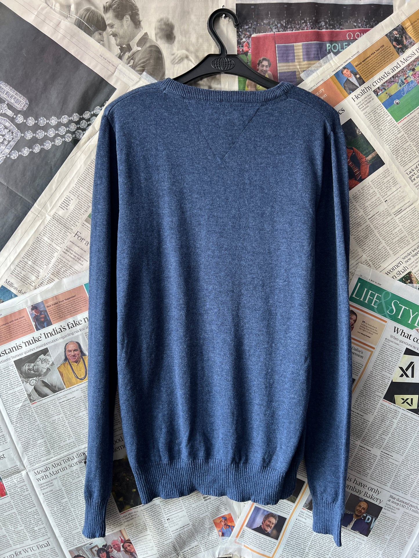 Tommy Hilfiger® Blue | Chest 20 | Small | V-Neck Sweater | Cotton