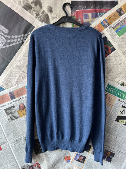 Tommy Hilfiger® Blue | Chest 20 | Small | V-Neck Sweater | Cotton