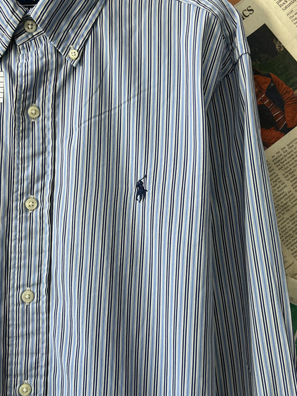 Ralph Lauren® Blue Striped | Chest 23.5 | Large | Shirt | Cotton