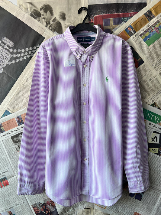 Ralph Lauren® Violet Stripes on White – (Chest: 23)