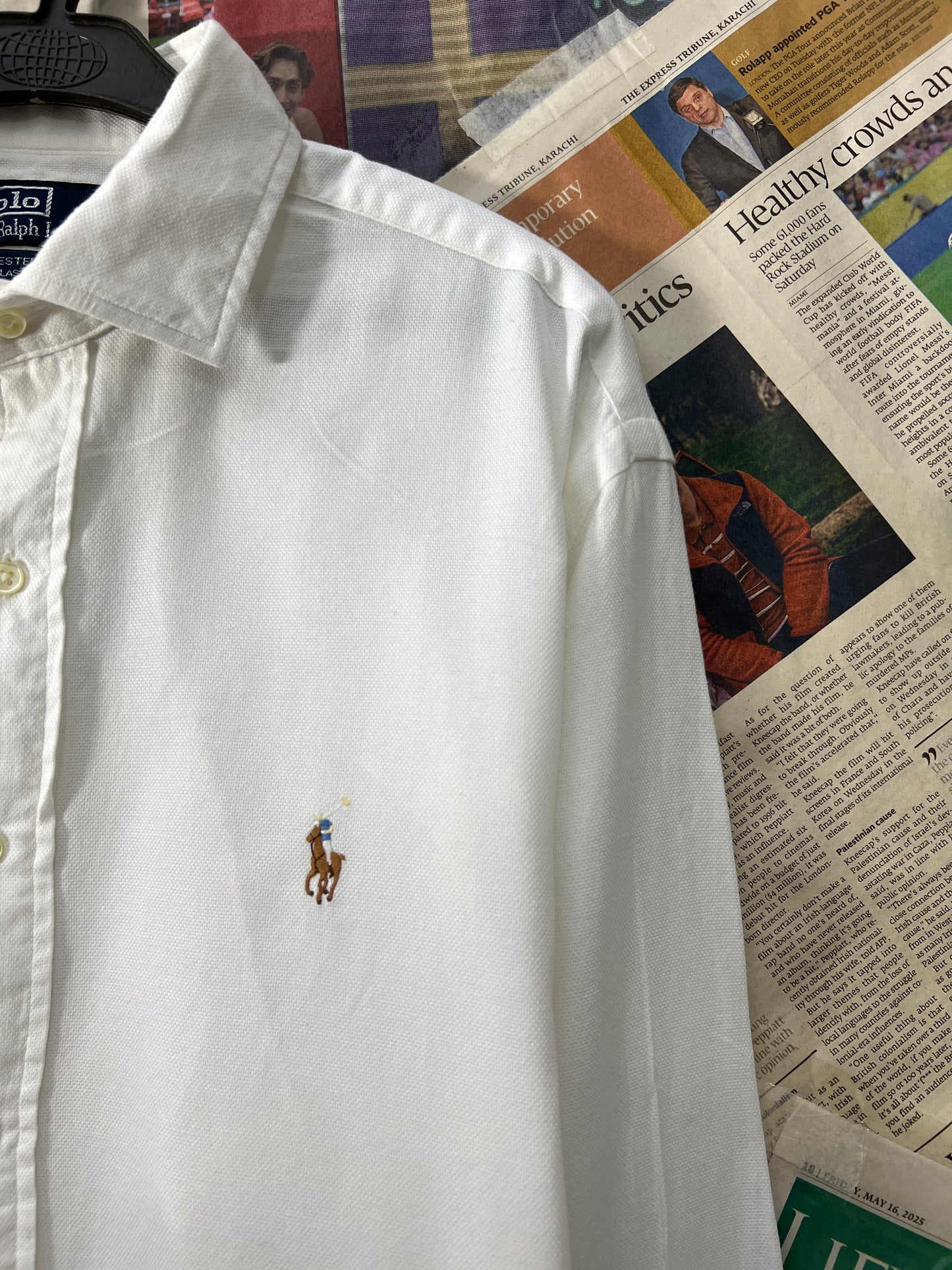 Ralph Lauren® White Textured | Chest 25.5| XL | Shirt | Cotton