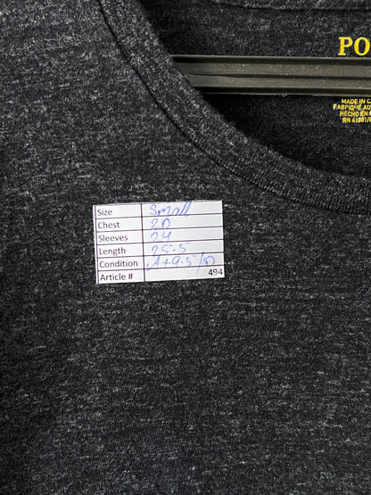 Ralph Lauren® Small | Chest 20" | Charcoal | Light Sweat Shirt | Cotton | 494