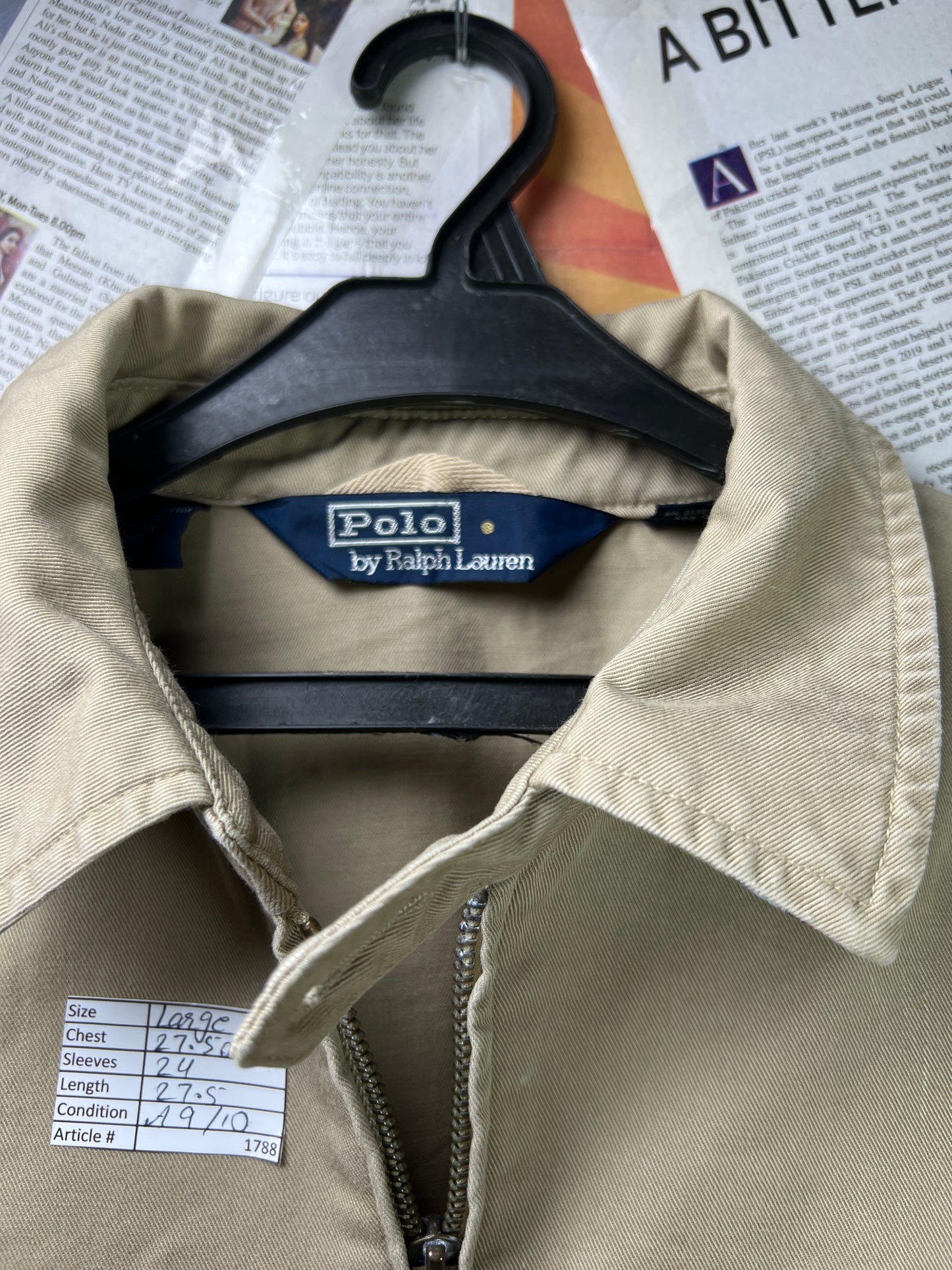 Ralph Lauren® Large | Chest 27.5 Oversize | Beige Brown | Jacket | Cotton | 1788