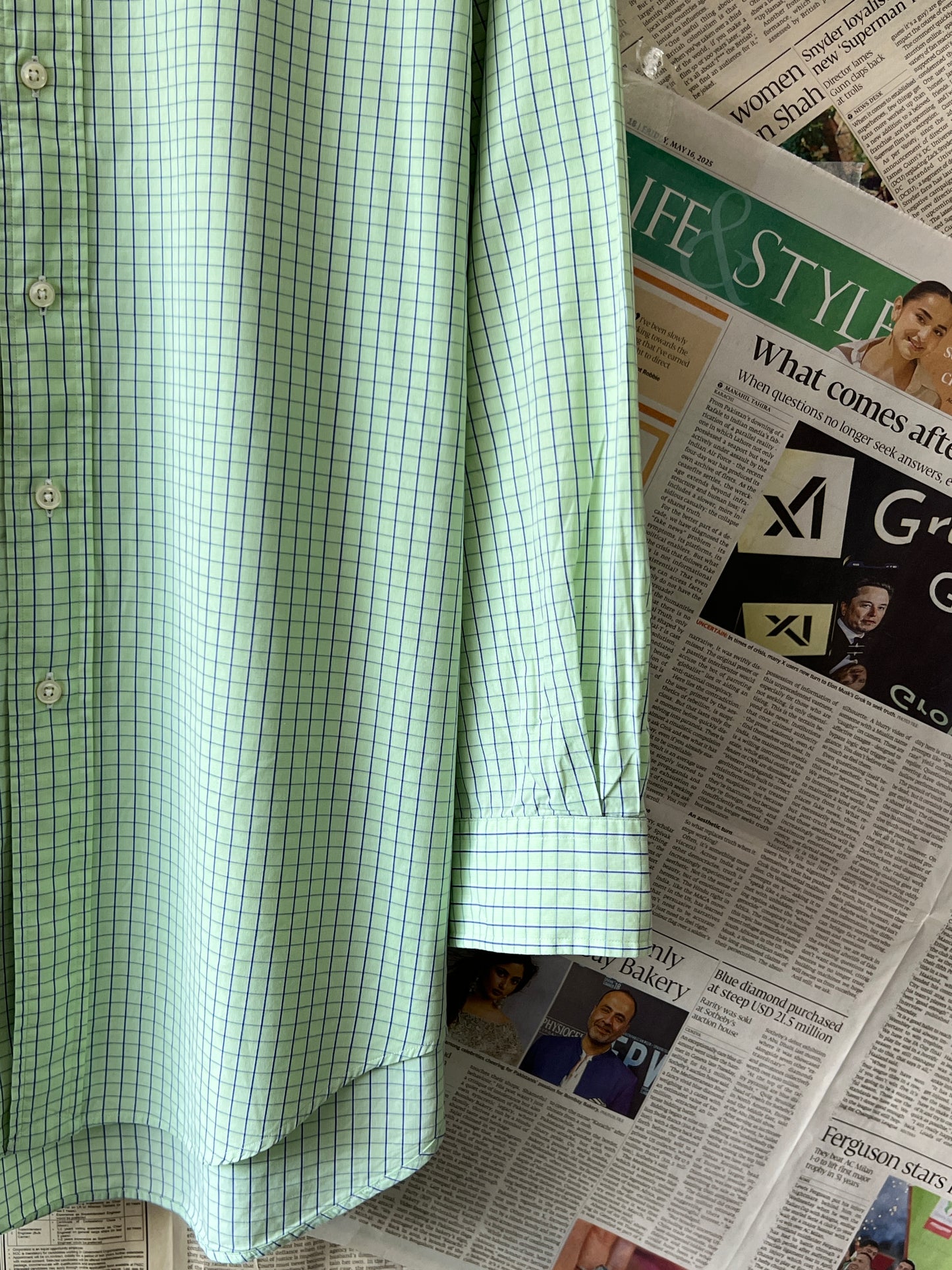 Ralph Lauren® Cucumber Check | Chest: 26.5 | XXL | Shirt | Cotton