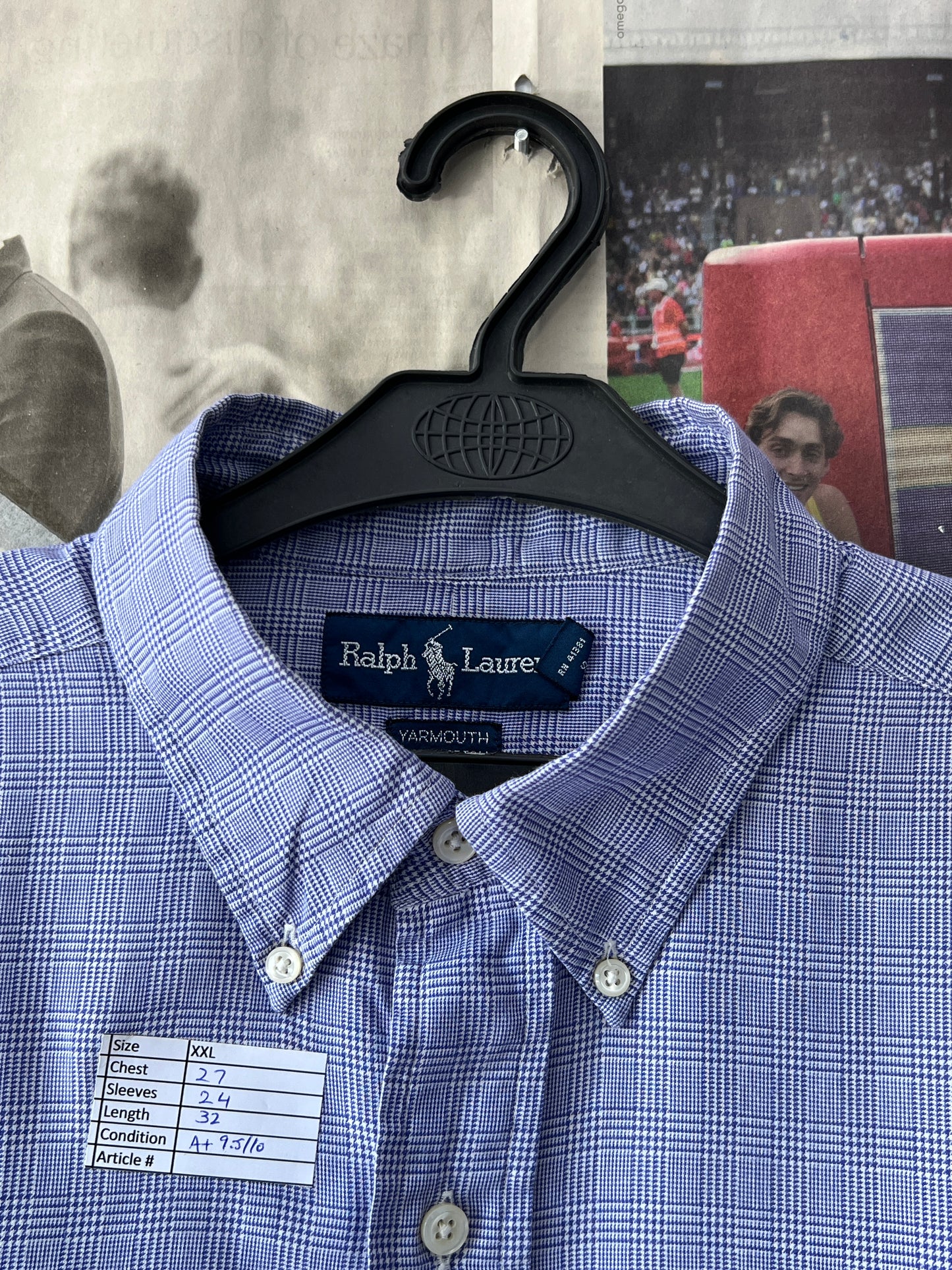 Ralph Lauren® XXL | Chest 27 | Iris Check | Shirt | Cotton
