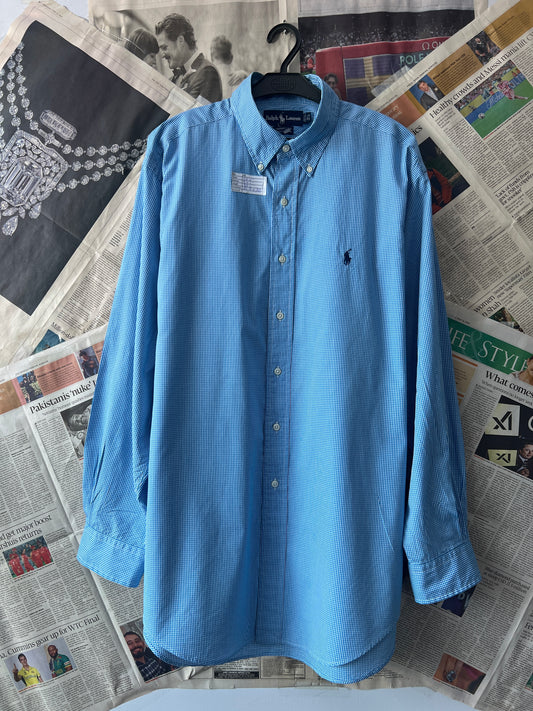 Ralph Lauren® XXL | Chest 26.5 | Blue Check | Shirt | Cotton